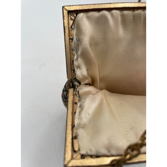 Vintage Walborg Made In France Handbag Tapestry Purse With Chain Strap & Scenic - Picture 10 of 13